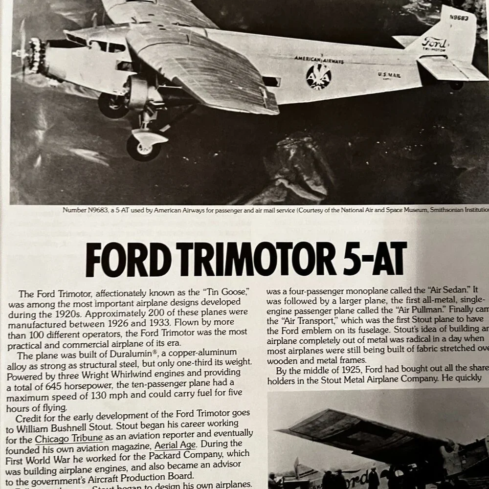 Paper Cutout Model – Ford‎ Trimotor 5-AT (Build-It-Yourself, 1982) – New